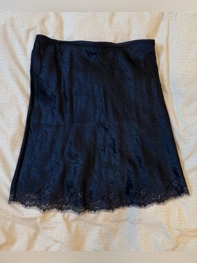J. Crew Navy Slip Skirt with Elastic Waistband
